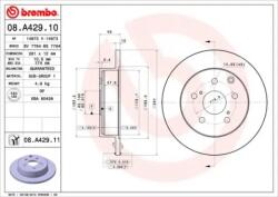 BREMBO Féktárcsa tömör Ø281mm 08. A429.11