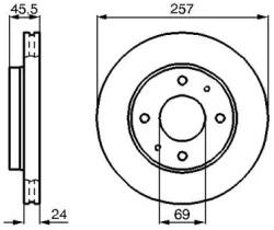Bosch szellőző féktárcsa Ø257mm 0 986 478 774