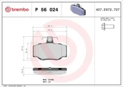 BREMBO fékbetét készlet, tárcsafék P56 024