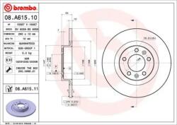 BREMBO Féktárcsa tömör Ø290mm 08. A615.11