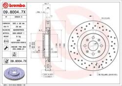 BREMBO fékkorong lyukasztás/belső hűtött Ø305mm 09.8004. 7X