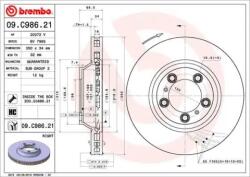 BREMBO Féktárcsa belső hűtés Ø350mm 09. C986.21
