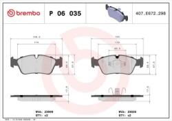 BREMBO fékbetét készlet, tárcsafék P06 035