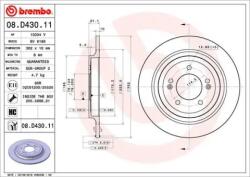 BREMBO Féktárcsa tömör Ø302mm 08. D430.11