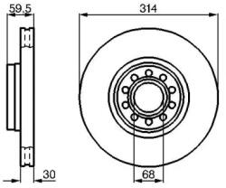 Bosch szellőző féktárcsa Ø314mm 0 986 478 617