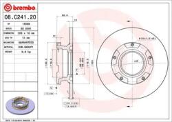 BREMBO Féktárcsa tömör Ø308mm 08. C241.20