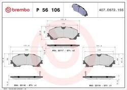 BREMBO fékbetét készlet P56 106