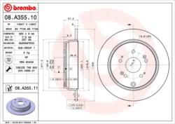 BREMBO Féktárcsa tömör Ø305mm 08. A355.11