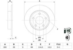Bosch Féktárcsa tömör Ø265mm 0 986 479 E54