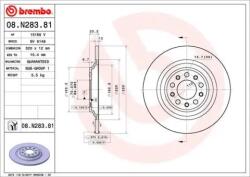 BREMBO Féktárcsa tömör Ø320mm 08. N283.81