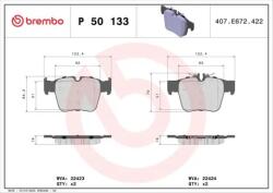 BREMBO fékbetét készlet P50 133
