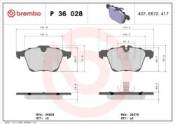 BREMBO fékbetét készlet, tárcsafék P36 028