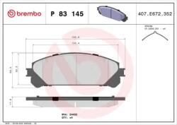 BREMBO fékbetét készlet P83 145