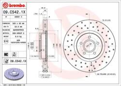 BREMBO féktárcsa perforált/belső hűtéses Ø320mm 09. C542.1X