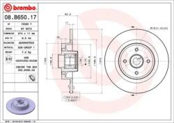 BREMBO Féktárcsa tömör Ø274mm 08. B650.17