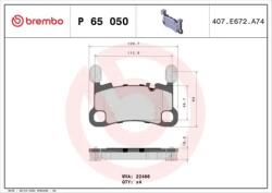 BREMBO fékbetét készlet P65 050