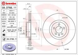 BREMBO Féktárcsa belső hűtéses Ø312mm 09. D766.11