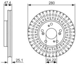 Bosch szellőző féktárcsa Ø280mm 0 986 479 625