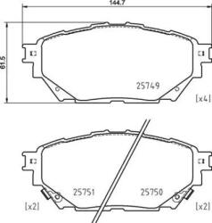 BREMBO fékbetét készlet, tárcsafék P54 065