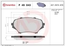 BREMBO fékbetét készlet, tárcsafék P49 043