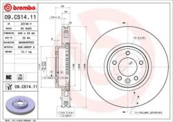 BREMBO Féktárcsa belső hűtés Ø349mm 09. C514.11