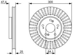 Bosch szellőző féktárcsa Ø300mm 0 986 479 534