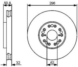 Bosch szellőző féktárcsa Ø296mm 0 986 479 429