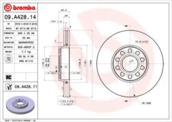 BREMBO Féktárcsa szellőző Ø288mm 09. A428.11