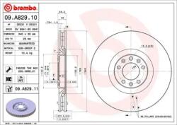BREMBO Féktárcsa szellőző Ø340mm 09. A829.11
