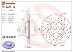 BREMBO fékkorong lyukasztás/belső hűtött Ø300mm 09.9468. 1x