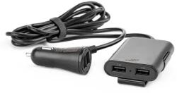 AMiO első-hátsó autós töltő 4 USB hosszabbító kábellel