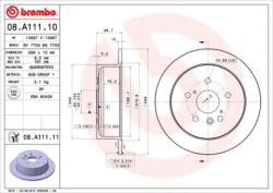 BREMBO Féktárcsa tömör Ø288mm 08. A111.11