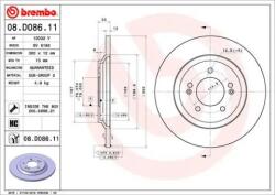 BREMBO Féktárcsa tömör Ø300mm 08. D086.11