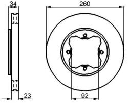Bosch szellőző féktárcsa Ø260mm 0 986 478 568