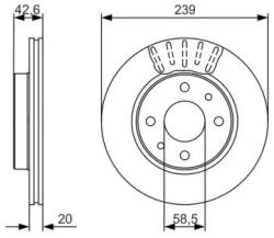 Bosch szellőző féktárcsa Ø238, 7mm 0 986 479 082