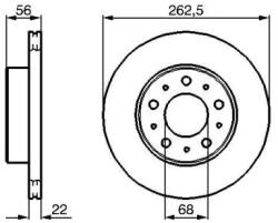 Bosch szellőző féktárcsa Ø262mm 0 986 478 283
