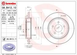 BREMBO Féktárcsa tömör Ø302mm 08. B412.11