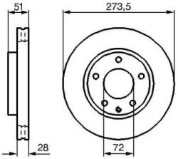Bosch szellőző féktárcsa Ø274mm 0 986 479 016
