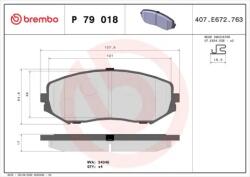 BREMBO fékbetét készlet, tárcsafék P79 018