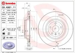 BREMBO Féktárcsa szellőző Ø345mm 09. A961.11