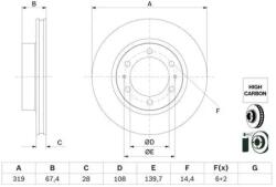 Bosch szellőző féktárcsa Ø319mm 0 986 479 G19