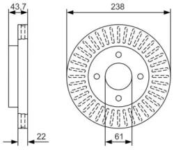 Bosch szellőző féktárcsa Ø238mm 0 986 479 A87