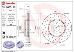 BREMBO fékkorong lyukasztás/belső hűtött Ø300mm 09.8665. 1X