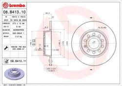 BREMBO Féktárcsa tömör Ø272mm 08. B413.11