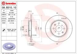 BREMBO Féktárcsa tömör Ø260mm 08. B310.10