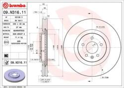 BREMBO Féktárcsa belső hűtés Ø345mm 09. N316.11