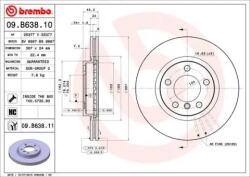 BREMBO Féktárcsa szellőző Ø307mm 09. B638.11