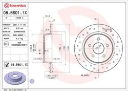 BREMBO Féktárcsa Xtra - fúrt 08. B601.1X