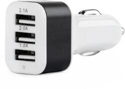 AMiO mobiltelefon autós töltő 3xUSB fehér PCH-03-mal