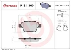 BREMBO fékbetét készlet P61 100